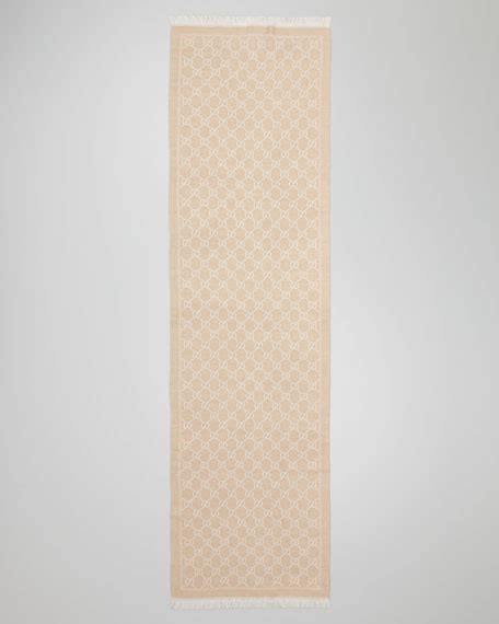 gucci gg woven scarf beige|gucci silk scarf sale.